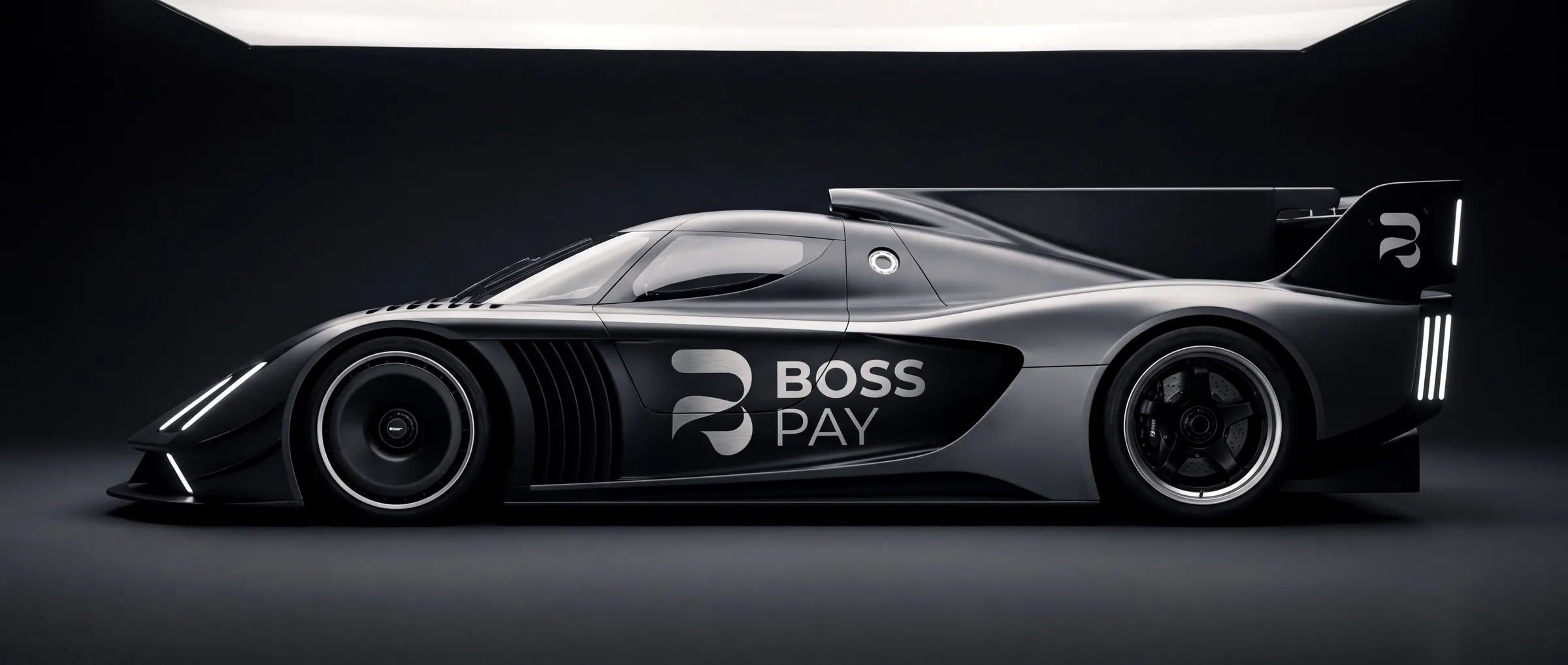 Carro BOSS Pay Racing Concept em estúdio